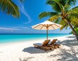© 海 春 - Generated image ビーチ トロピカル 南国 海 砂浜 パラソル デッキチェア 青い空 楽園 夏 旅行 バケーション リゾート リラクゼーション セーシェル 熱帯 日差し 椰子の木 青い海 白砂 リフレッシュ 風景 絶景 休日 サマー サンシャイン パームツリー ハネムーン 癒し のんびり 太陽 ヘブンリー クリアウォーター コバルトブルー 自然 休暇 ビーチリゾート 屋外 晴天 青空