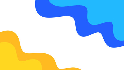 Canvas Print - illustration of abstract yellow and blue wave element