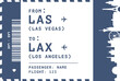 © Anastasiia - Las Vegas - Los Angeles, USA flight, luggage tag, boarding pass card. Vector illustration layout for infographic, postcard, sticker, print, promo with landmark shapes