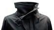 © Fenny - A close-up of a dark, sleek, high-collared coat with asymmetrical closures