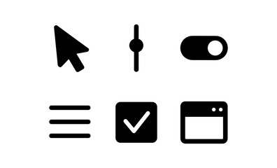 Wall Mural - Simple user interface icons set for web design and navigation