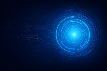 Wall Mural - 2d illustration, abstract futuristic electronic circuit technology background
