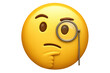 © Michael - Intellectual yellow emoji wearing monocle, pensively reflecting on complex problem-solving with thoughtful expression