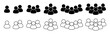 © DesiArt - Vector isolated User Profile Group icon set in black outline and fill