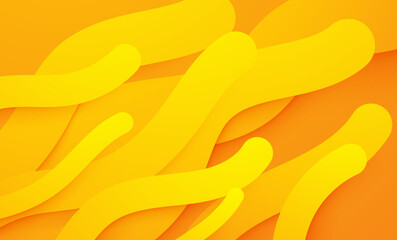 Poster - abstract orange wave background with gradient and curved lines