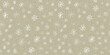 © Zhi_zhi_art - Winter Snowflakes Seamless Pattern on pastel gold background. Christmas hand drawn white snow element. Cute soft New year texture for print, wrapping paper, design, fabric, decor, gift, banner.