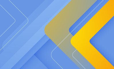 Wall Mural - abstract blue background with yellow lines and modern design elements
