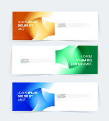 Wall Mural - banner or header template featuring a color gradient design with abstract geomatic shapes.