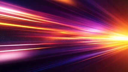 Wall Mural - Vibrant light streaks in orange and purple create dynamic, energetic abstract background with speed, motion, and energy in futuristic style, radiating vibrant hues and dynamic motion