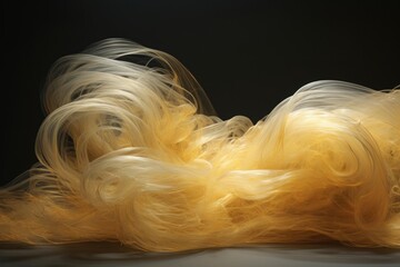 Wall Mural - fiber optic cables transmitting data, creating abstract waves of light on a dark background