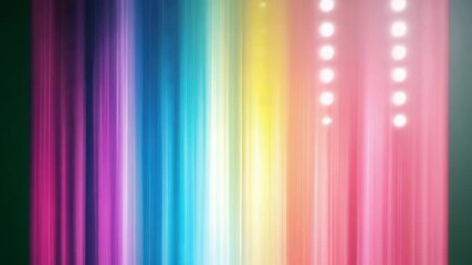 Wall Mural - colorful vertical light beams with vibrant glowing orbs create dynamic abstract background featuring