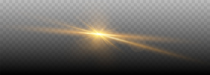 Wall Mural - shine glowing star. golden spark isolated