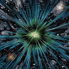 Wall Mural - Abstract Cosmic Explosion With Radiant Colors