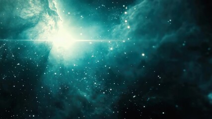 Wall Mural - A digital art rendering of a nebula with stars, set in the cosmos