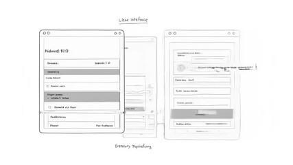 User interface design showcasing an application with input fields and buttons for data entry, emphasizing usability