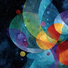 Wall Mural - Abstract Colorful Interplay of Shapes in Space