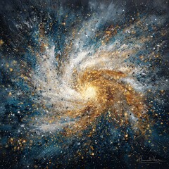 Wall Mural - Spiral Galaxy With Stunning Colors In Space