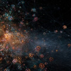 Wall Mural - Colorful Deep Space Nebula Cluster