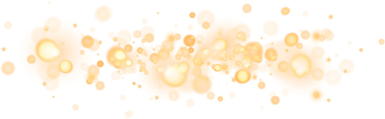 Wall Mural - gold bokeh lights isolated. png background with gold sparkles