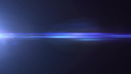 Wall Mural - abstract blue optical lens flares shine light animation on black background for screen project overl