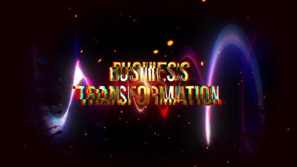 Wall Mural - business transformation gold text abstract digital science hitech technology futuristic 3d cinematic