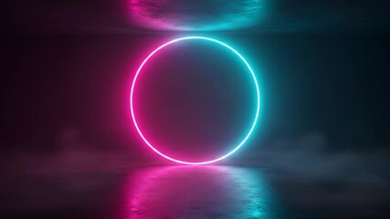 Wall Mural - Glowing portal on smoky stage. Future background or game asset