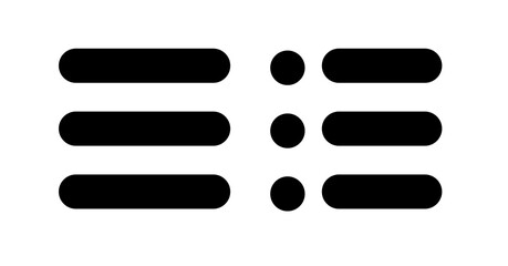 Simple Black and White Minimalist Menu Icon Design for Website or App Interface