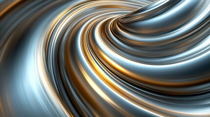 Wall Mural - metallic liquid gold and silver swirling abstract background