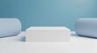 © LYKASTOCK - Minimalist White Podium with Cylindrical Accents