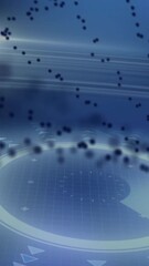 Wall Mural - circular patterns and dynamic particle animation on digital interface display
