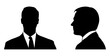 © Vector_Art - Silhouette of  business man in frontal and side profile pose