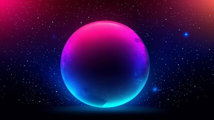 Wall Mural - Neon space planet
