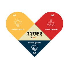 Wall Mural - vector circle arrows triangle heart love infographic, cycle diagram, graph, presentation chart. busi