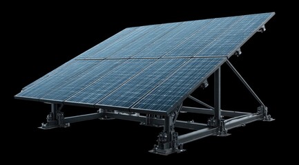 Solar panel array on a metal stand