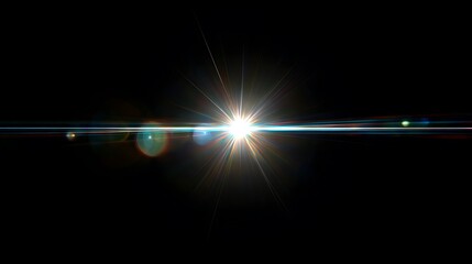Wall Mural - Abstract Lens flare light effects on black black background for design. .