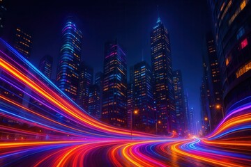 Wall Mural - a symphony of city lights at night