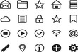 © Image Stoker - Collection of black outline icons silhouette