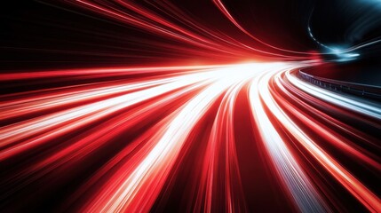 Wall Mural - abstract long exposure light trails on dark background