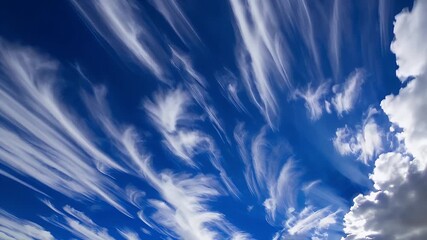 Wall Mural - The sky pulses with motion as clouds swirl across a vivid blue canvas in this vibrant 4K time lapse capturing nature’s rhythm and atmospheric transitions throughout the winter season