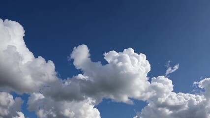 Wall Mural - Stunning 4K time lapse of a wide open blue sky filled with drifting white clouds perfect as a natural background or visual metaphor for freedom inspiration or nature's beauty