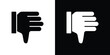 © Annimo - Thumb down icons. minimal single flat icon for application in black and white