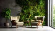 © Sari - Modern living room with lush vertical garden