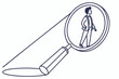 © Jaana - Symbolic human figure in spotlight representing talent recruitment and the search for the right candidate in modern flat illustration style.