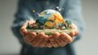 © iyaekung - Stunning Photorealistic Globe Held in Hands with Vibrant Colors