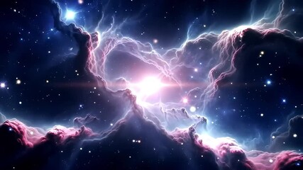 Wall Mural - Cosmic Nebula Stellar birth, deep space, vibrant colors, background stars, screensaver