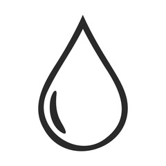 Wall Mural - Simple black line art drop symbol icon on white background