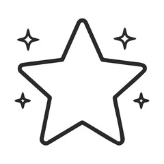 Wall Mural - simple outline of a shining star with sparkles