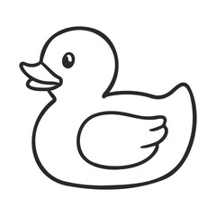 Wall Mural - Simple black and white rubber duck outline