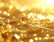 © Wong - Golden liquid with bubbles and bokeh
