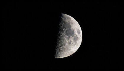Wall Mural - stunning half moon against a black background high quality photo